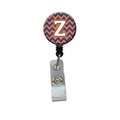 Carolines Treasures Letter Z Chevron Blue and Orange No.3 Retractable Badge Reel CJ1060-ZBR